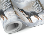 スイス素晴らしの山で雪のクリスマスを過ごす ラッピングペーパー (ロールコーナー)