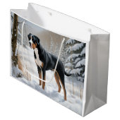 スイス素晴らしの山で雪のクリスマスを過ごす ラージペーパーバッグ (正面アングル)