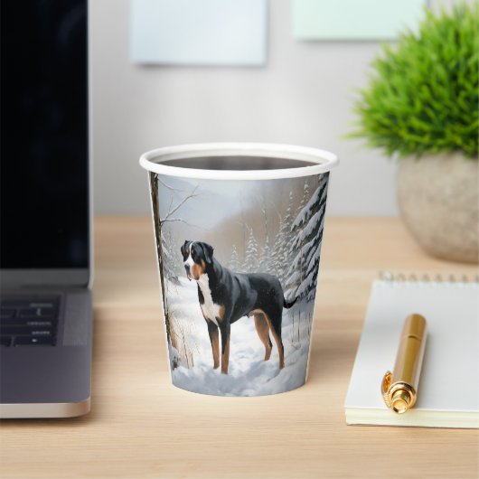 スイス素晴らしの山で雪のクリスマスを過ごす 紙コップ (インサイチュ)