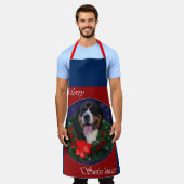 スイス素晴らしの山犬のクリスマス エプロン (着用した状態)