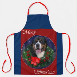 スイス素晴らしの山犬のクリスマス エプロン
