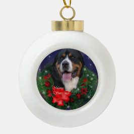スイス素晴らしの山犬のクリスマス セラミックボールオーナメント