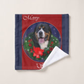 スイス素晴らしの山犬のクリスマス バスタオルセット (ウォッシュタオル)