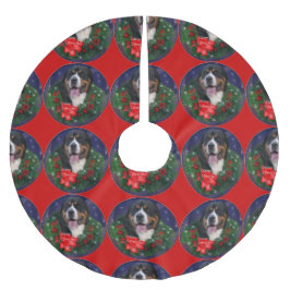 スイス素晴らしの山犬のクリスマス ブラッシュドポリエステルツリースカート
