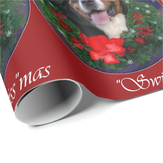 スイス素晴らしの山犬のクリスマス ラッピングペーパー (ロールコーナー)