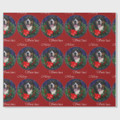 スイス素晴らしの山犬のクリスマス ラッピングペーパー (フラット)