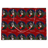 スイス素晴らしの山犬のクリスマス ラージペーパーバッグ (正面)