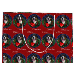 スイス素晴らしの山犬のクリスマス ラージペーパーバッグ