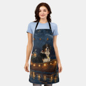 スイス素晴らしスマウンテンクリスマスフェスティバル航海 エプロン (着用した状態)