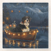 スイス素晴らしスマウンテンクリスマスフェスティバル航海 ガラスコースター (正面)