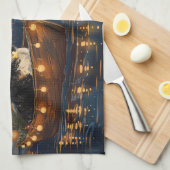 スイス素晴らしスマウンテンクリスマスフェスティバル航海 キッチンタオル (四つ折り)