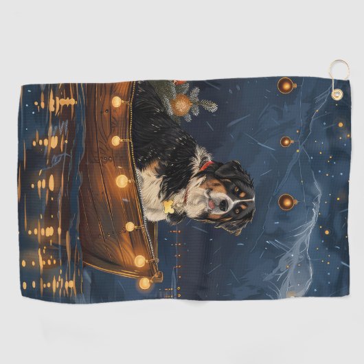 スイス素晴らしスマウンテンクリスマスフェスティバル航海 ゴルフタオル (横)