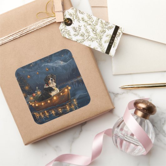 スイス素晴らしスマウンテンクリスマスフェスティバル航海 スクエアシール (ギフト)