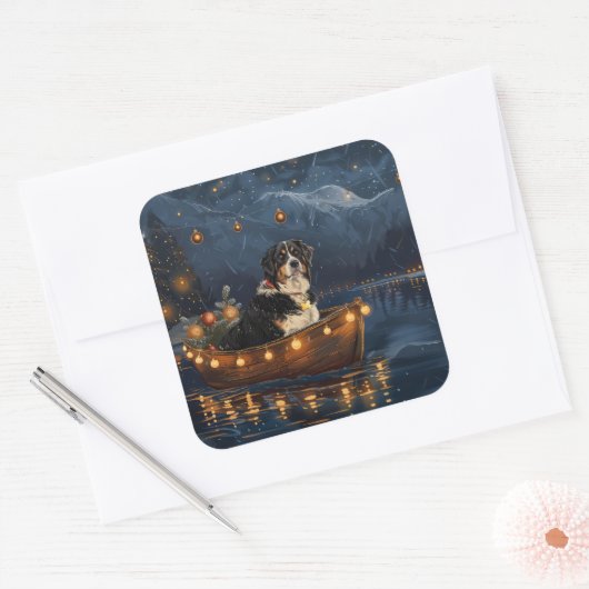 スイス素晴らしスマウンテンクリスマスフェスティバル航海 スクエアシール (封筒)