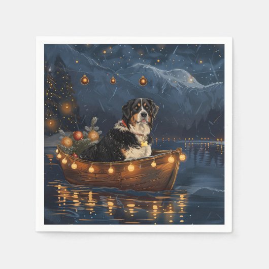 スイス素晴らしスマウンテンクリスマスフェスティバル航海 スタンダードカクテルナプキン (正面)
