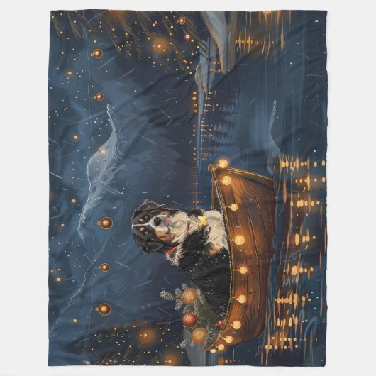 スイス素晴らしスマウンテンクリスマスフェスティバル航海 フリースブランケット (正面)