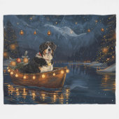 スイス素晴らしスマウンテンクリスマスフェスティバル航海 フリースブランケット (正面(横))