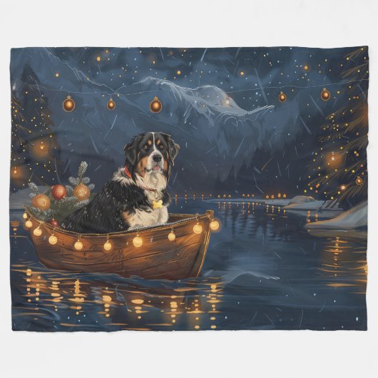 スイス素晴らしスマウンテンクリスマスフェスティバル航海 フリースブランケット (正面(横))