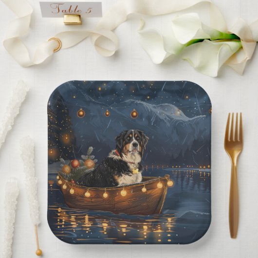 スイス素晴らしスマウンテンクリスマスフェスティバル航海 ペーパープレート (ウェディング)