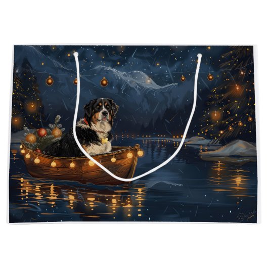 スイス素晴らしスマウンテンクリスマスフェスティバル航海 ラージペーパーバッグ (正面)