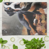 スイス素晴らしスマウンテン紅葉秋 キッチンタオル (折り畳み)