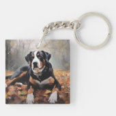 スイス素晴らしスマウンテン紅葉秋 キーホルダー (裏面)