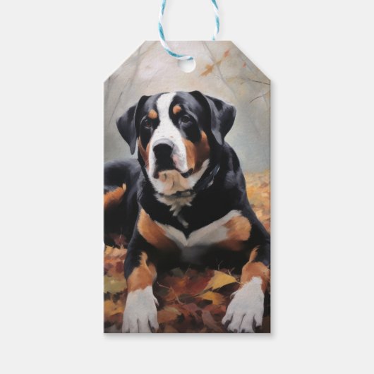 スイス素晴らしスマウンテン紅葉秋 ギフトタグ (正面)