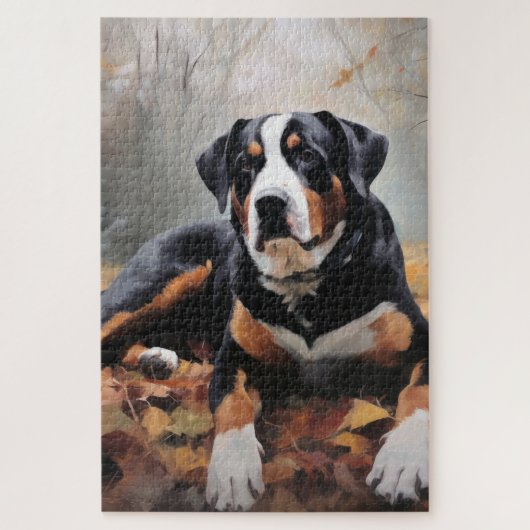 スイス素晴らしスマウンテン紅葉秋 ジグソーパズル (縦)