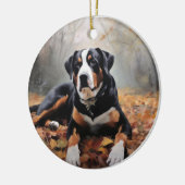 スイス素晴らしスマウンテン紅葉秋 セラミックオーナメント (左)