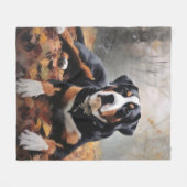 スイス素晴らしスマウンテン紅葉秋 フリースブランケット (正面(横))