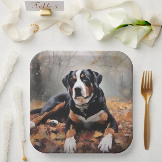 スイス素晴らしスマウンテン紅葉秋 ペーパープレート (ウェディング)