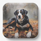 スイス素晴らしスマウンテン紅葉秋 ペーパープレート (正面)