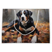 スイス素晴らしスマウンテン紅葉秋 ラージペーパーバッグ (正面)