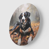 スイス素晴らしスマウンテン紅葉秋 ラージ壁時計 (傾斜)