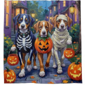 スイス素晴らしマウンテンのトリックまたはトリートハロウィーン シャワーカーテン (正面)