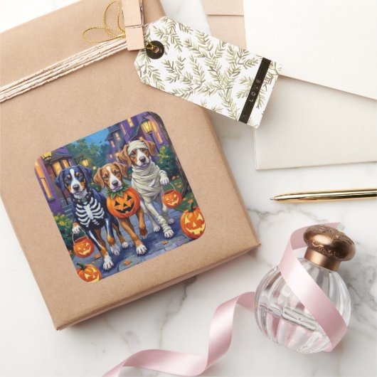 スイス素晴らしマウンテンのトリックまたはトリートハロウィーン スクエアシール (ギフト)