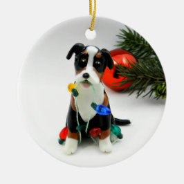 スイス素晴らしマウンテンドッグのクリスマスオーナメント セラミックオーナメント