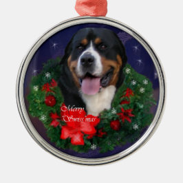 スイス素晴らしマウンテンドッグのクリスマスオーナメント メタルオーナメント