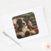 スイス素晴らしマウンテンドッグクリスマスフェスティバル スクエアシール (封筒)