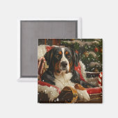 スイス素晴らしマウンテンドッグクリスマスフェスティバル マグネット (正面/裏面)