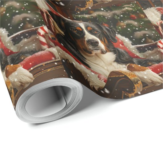 スイス素晴らしマウンテンドッグクリスマスフェスティバル ラッピングペーパー (ロールコーナー)