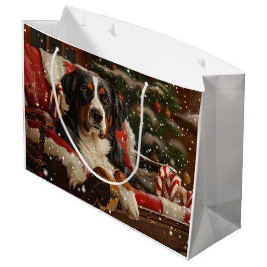 スイス素晴らしマウンテンドッグクリスマスフェスティバル ラージペーパーバッグ (裏面アングル)