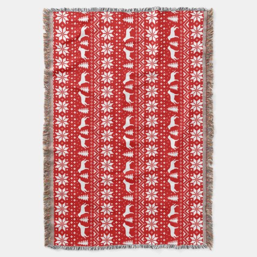 スイス素晴らしマウンテンドッグスChristmas Swissys Red スローブランケット (正面縦)