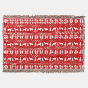 スイス素晴らしマウンテンドッグスChristmas Swissys Red スローブランケット