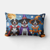 スイス素晴らしマウンテンドッグパンプキンハロウィンおもしろい ランバークッション (裏面)