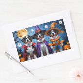 スイス素晴らしマウンテンドッグパンプキンハロウィンおもしろい 長方形シール (封筒)