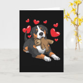 スイス素晴らしマウンテンドッグ カード (黄色い花)