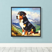 スイス素晴らしマウンテンドッグ キャンバスプリント (インサイチュ (ウッドフロア))