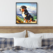 スイス素晴らしマウンテンドッグ キャンバスプリント (インサイチュ (寝室))