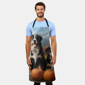 スイス素晴らしマウンテンパップオータムデライトカボチャ エプロン (着用した状態)